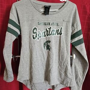 Women's Gray Michigan State Spartans Long Sleeve Tee **5/30**